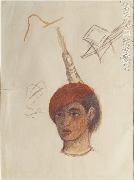Kahlo Frida - Self-portrait (Cabeza con cachucha roja) 