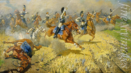 Grekov Mitrofan Borisovich - Attack of the Russian cuirassiers in 1813