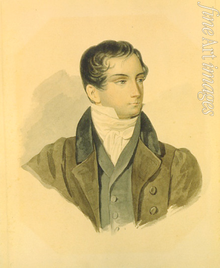 Sokolov Pyotr Fyodorovich - Portrait of the poet Dimitri Venevitinov (1805-1827)