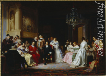 Khlebovsky Stanislav - Jacques Bénigne Bossuet preaches in the House of Marquise de Rambouillet
