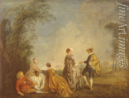 Watteau Jean Antoine - An Embarrassing Proposal