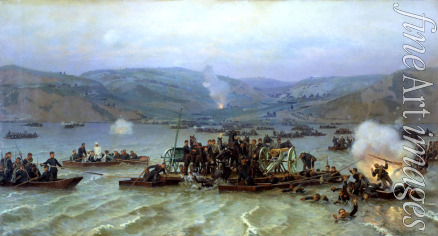 Dmitrijew-Orenburgski Nikolai Dmitrijewitsch - Die Russen überqueren die Donau bei Swischtow im Juni 1877