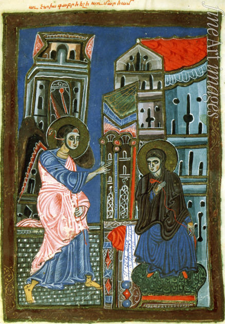 Master of Codex Matenadaran - The Annunciation (Manuscript illumination from the Matenadaran Gospel)