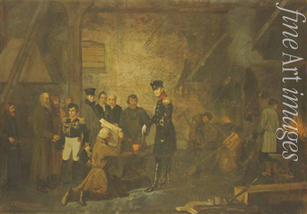 Korsuchin Alexei Iwanowitsch - Alexander I. besucht einen Eisenwerk in Jekaterinburg 1824