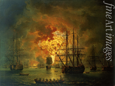 Hackert Jacob Philipp - The Destruction of the Turkish Fleet at the Bay of Chesma