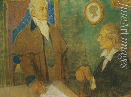 Ezuchevsky Mikhail Dmitrievich - Johann Wolfgang von Goethe and Friedrich Schiller in Weimar