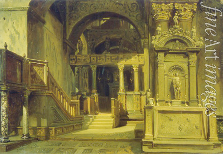 Chudjakow Wassili Grigorjewitsch - Innenansicht im Markusdom (Basilica di San Marco) in Venedig