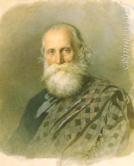 Alexandrowski Stepan Fjodorowitsch - Porträt des Malers Ludwig (Luigi) Premazzi (1814-1891)