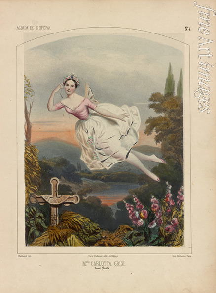 Challamel Pierre-Joseph - Ballet dancer Carlotta Grisi (1819-1899) as first Giselle