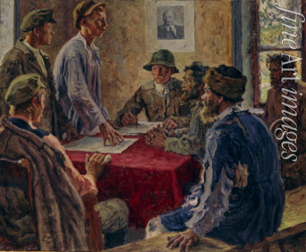 Moravov Alexander Viktorovich - A Sitting of the Poor Peasants Committee in 1918
