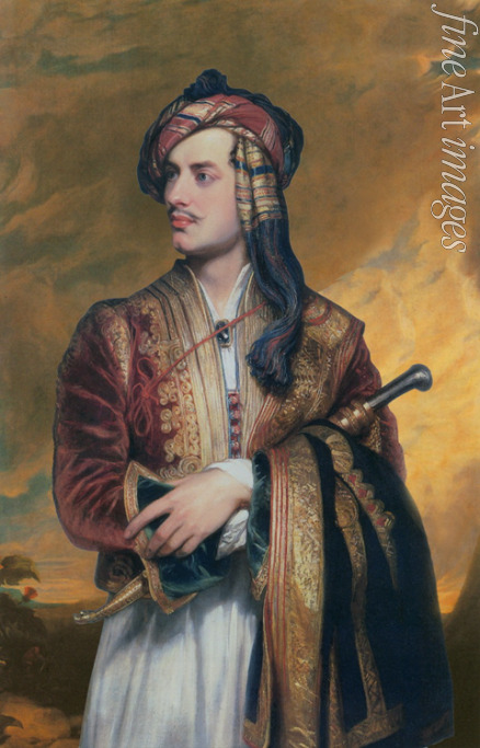 Phillips Thomas - Porträt von Dichter Lord George Noel Byron (1788-1824) in Albanischer Tracht