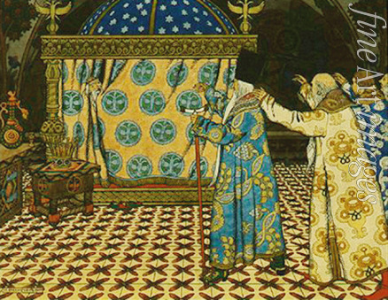 Bilibin Ivan Yakovlevich - Illustration to the fairytale The Golden Cockerel by A. Pushkin