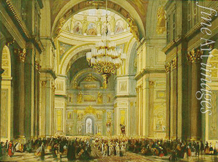 Bachelier Charles-Claude - Church service in the Saint Isaac's Cathedral in Saint Petersburg