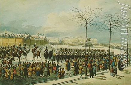 Kolmann Karl Ivanovich - The Decembrist revolt at the Senate Square on December 14, 1825