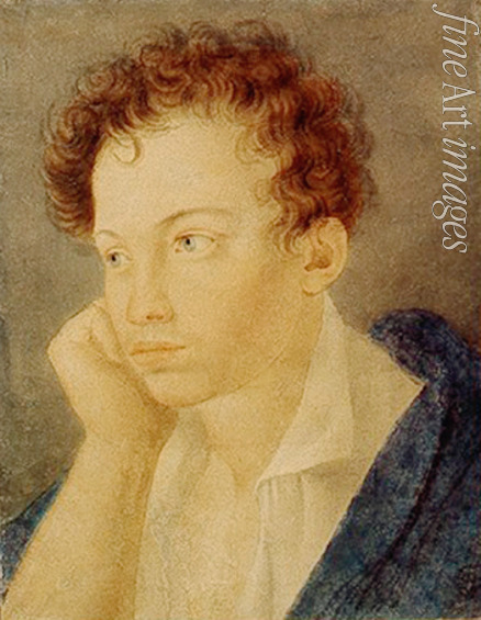 Unbekannter Künstler - Porträt von Dichter Alexander Sergejewitsch Puschkin (1799-1837)