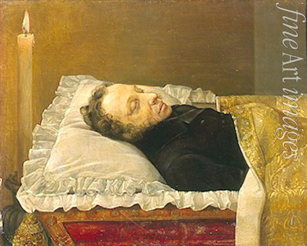 Koslow Alexander Alexejewitsch - Dichter Alexander Puschkin auf dem Sterbebett