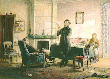 Ge Nikolai Nikolayevich - Alexander Pushkin visited by his Lycée classmate Ivan Pushchin