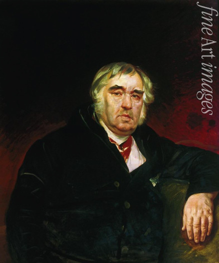 Briullov Karl Pavlovich - Portrait of the fabulist Ivan A. Krylov (1769-1844)
